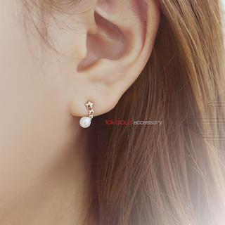 Faux Pearl Star Earrings