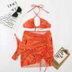 Set: Print Bikini Top + Bottom + Skirt
