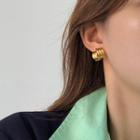 Layered Alloy Earring 1 Pair - S925 Sterling Silver - Gold - One Size