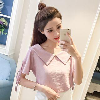 Collared Short-sleeve Top