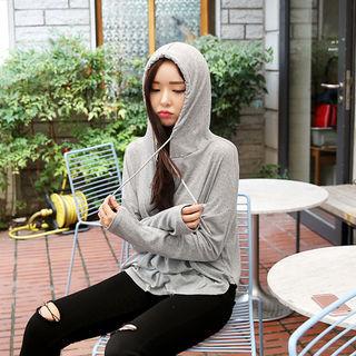 Hooded Open-placket Top