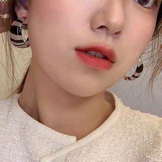 Zebra Print Wide Half Hoop Earring 1 Pair - Black & White - One Size