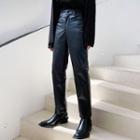 Faux-leather Straight-leg Pants