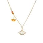 Leaf Pendant Alloy Necklace Gold - One Size
