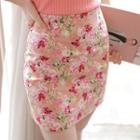 Floral Pattern H-line Mini Skirt