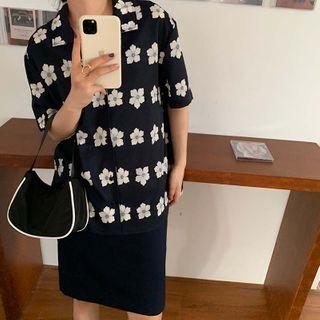 Short_sleeve Floral Printed Shirt