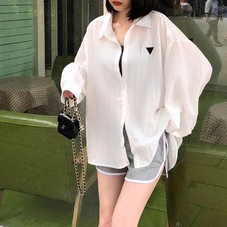 Long-sleeve Triangle Printed Shirt
