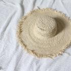 Fringed-trim Raffia Hat