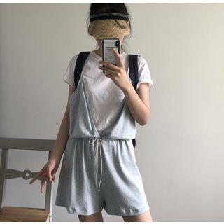 Spaghetti Strap Playsuit Light Grayish Blue - One Size
