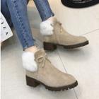 Block Heel Bow Accent Snow Ankle Boots