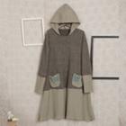 Pocketed Hooded Long-sleeve Knit Dress