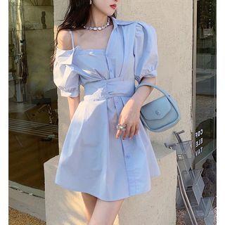 Cold-shoulder Asymmetrical Shirtdress