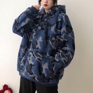 Camouflage Fleece Boxy Hoodie
