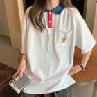 Short-sleeve Printed Collared T-shirt