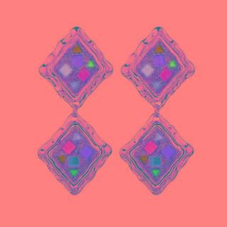 Metal Square Drop Earring