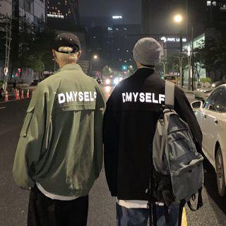 Long Sleeve Lettering Cargo Jacket