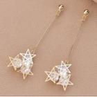 Star Drop Earring Qr154 - 1 Pair - Gold - One Size