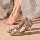 Stiletto Heel Sequined Faux Pearl Pumps (various Designs)