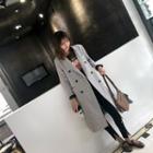 Double-breasted Striped Long Coat