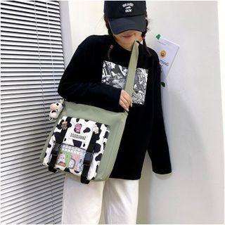 Cow Print Buckled Shoulder Bag
