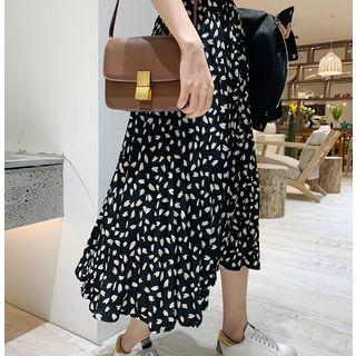 Print Midi A-line Chiffon Skirt
