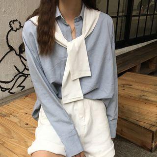 Detachable Scarf Shirt