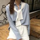 Detachable Scarf Shirt