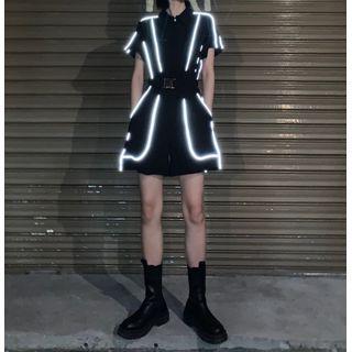 Short-sleeve Reflective Trim Playsuit