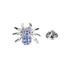 Fashion Personality Spider Brooch With Blue Austrian Element Crystal Silver - One Size