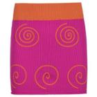 Spiral Pattern Knit Mini Fitted Skirt