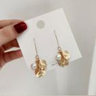 Alloy Petal Faux Pearl Dangle Earring 1 Pair - Gold - One Size
