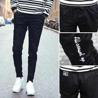 Printed Drawstring-waist Sweatpants