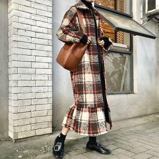 Check Mermaid Long Coat