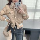 Fluffy Panel Padded Jacket