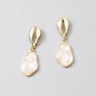 925 Sterling Silver Shell Drop Earring 1 Pair - S925 Silver - White - One Size