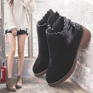 Frill-trim Ankle Boots