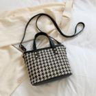 Houndstooth Mini Tote Bag Khaki - One Size