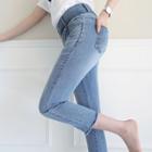 Wide-band Cropped Jeans