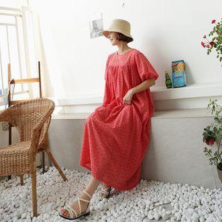 Eyelet-lace Maxi Trapeze Dress