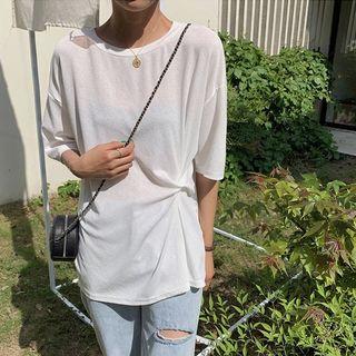 Short Sleeve Twisted Plain Top