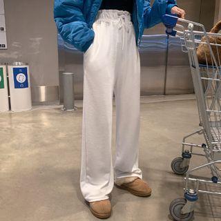Patched Napped Wide-leg Pants