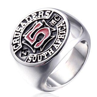 Stainless Steel Embossed Numeral Ring
