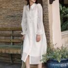 Set: Frill Trim Shirtdress + Slipdress