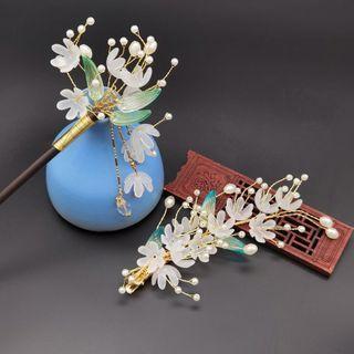 Retro Faux Pearl Flower Hair Pin / Hair Clip