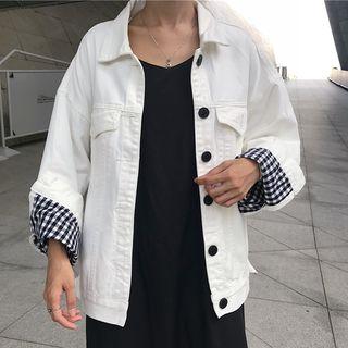 Plaid Lining Denim Jacket