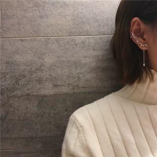 Rhinestone Leaves Drop Earring