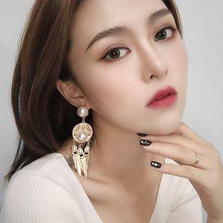 Faux Pearl Dream Catcher Drop Earring 1 Pair - As Shown In Figure - One Size