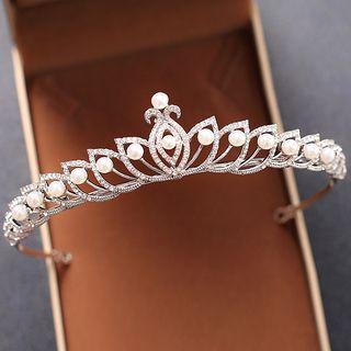 Wedding Rhinestone Faux Pearl Tiara