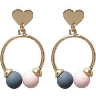 Heart & Bead Dangle Earring