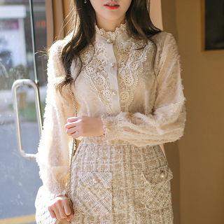 Crochet-detail Fringed Blouse